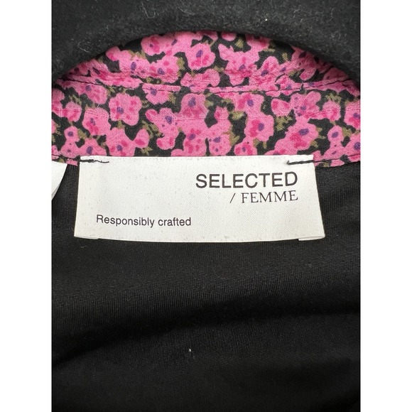 SELECTED FEMME Pink Floral Ruffles Boho Luxury Scandinavian 34 US 6 Eco Friendly - Picture 2 of 16